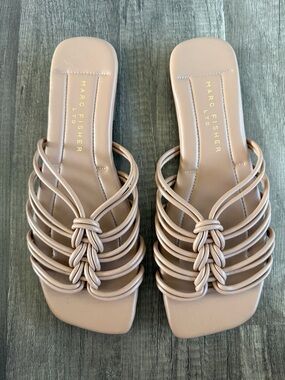 Marc Fisher Shoes Tan Braided Strappy Maebry 2 Sandals Size 8 Flats